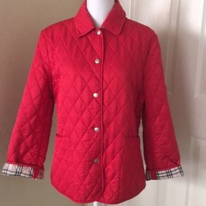Petite Sophisticate Red Quilted Jacket size Small Petite